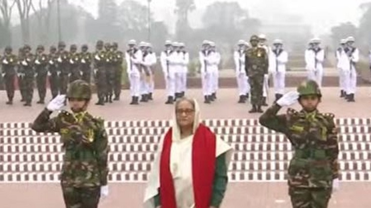 জাতীয় স্মৃতিসৌধে মহান মুক্তিযুদ্ধে শহীদদের প্রতি নবগঠিত মন্ত্রিসভার সদস্যদের নিয়ে শ্রদ্ধা জানিয়েছেন 